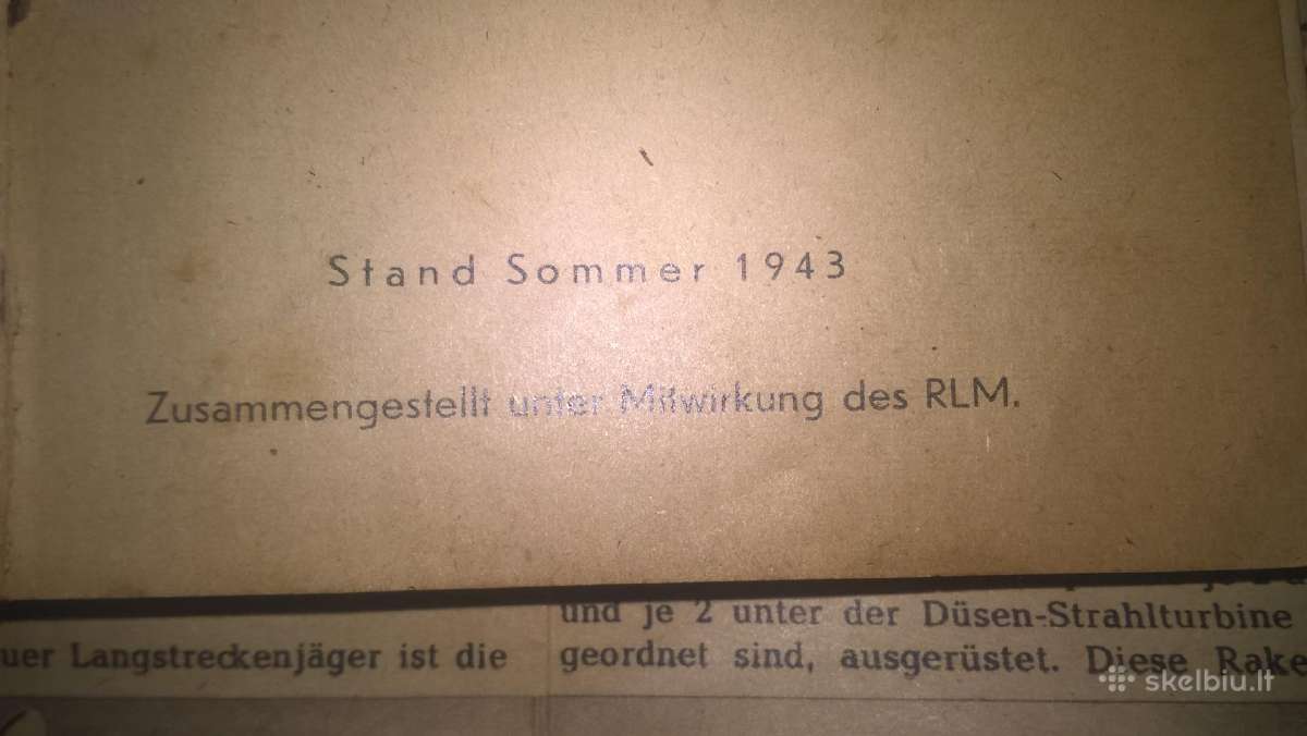 Originalus 1943 m. Luftwaffe orlaivių atpažinimo ž - nuotraukos Nr. 2