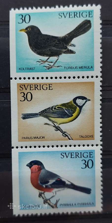 Švedija 1970 paukščiai, švarus Michel 692,693,694