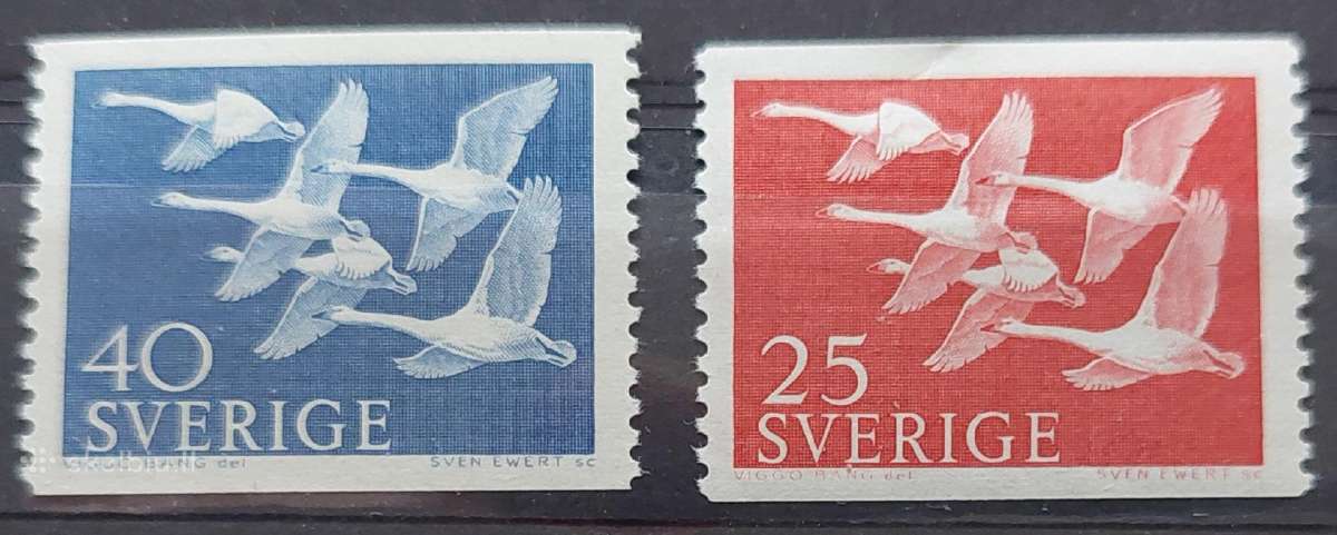 Švedija 1956 paukščiai, švarus Michel 416-417