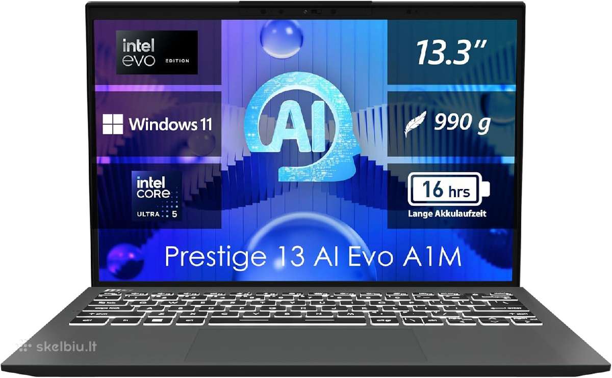 Msi Prestige 13 Ai EVO # Ultra 5 125h # 2.8k Oled - nuotraukos Nr. 9