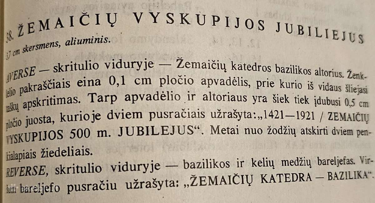 Žemaičių vyskupijos jubiliejaus medalis. - nuotraukos Nr. 5