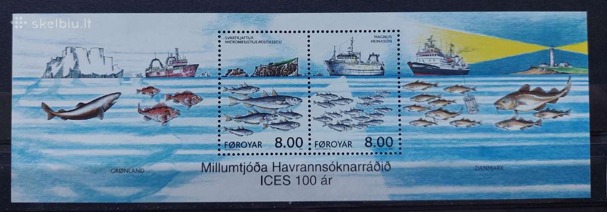 Farerų salos 2002 žuvis, švarus, Michel block14