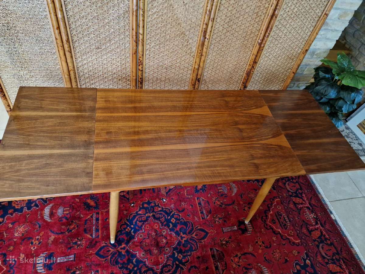 Vintažinis mid century riešutmedžio stalas - nuotraukos Nr. 11