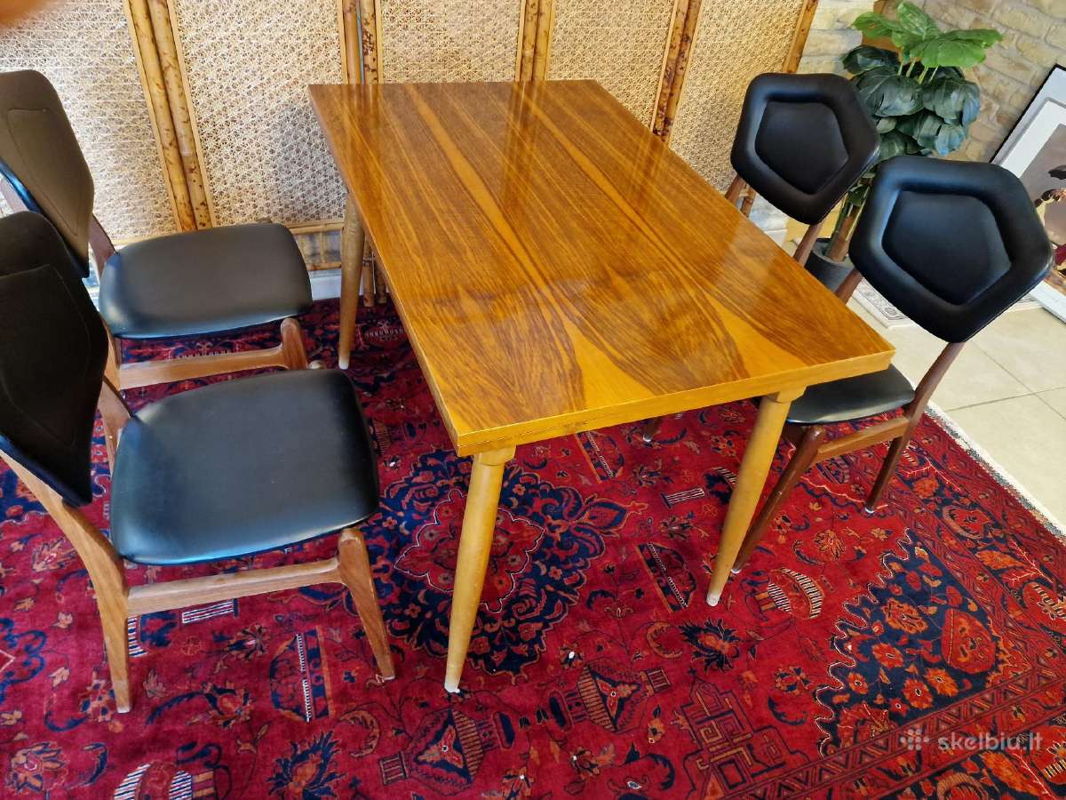 Vintažinis mid century riešutmedžio stalas - nuotraukos Nr. 14