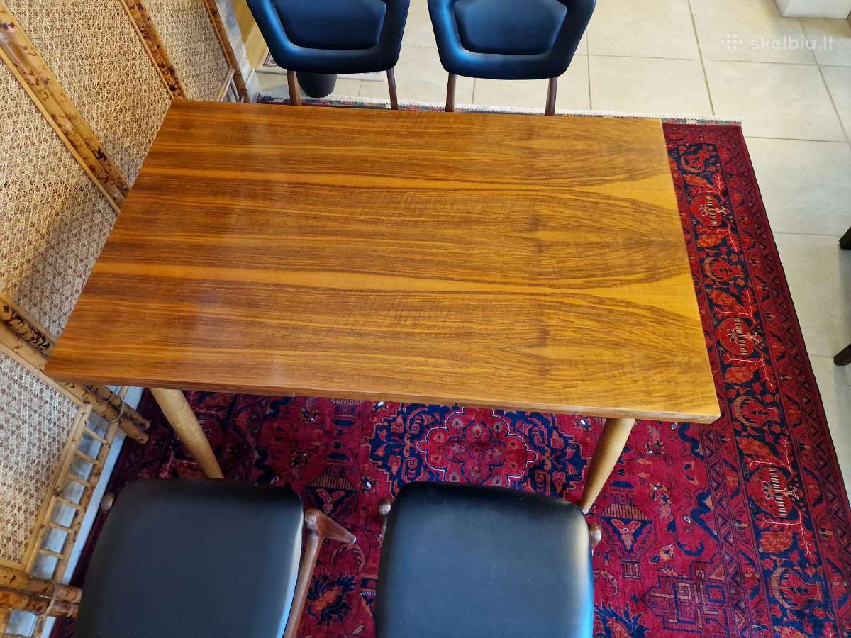 Vintažinis mid century riešutmedžio stalas - nuotraukos Nr. 15
