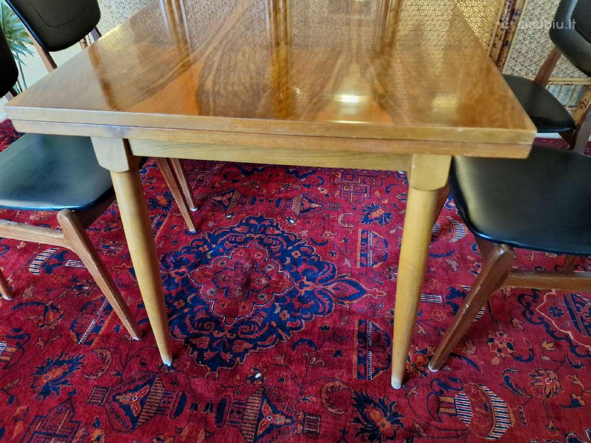 Vintažinis mid century riešutmedžio stalas - nuotraukos Nr. 18