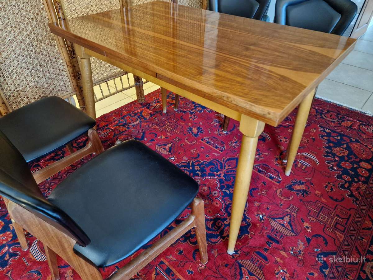 Vintažinis mid century riešutmedžio stalas - nuotraukos Nr. 19