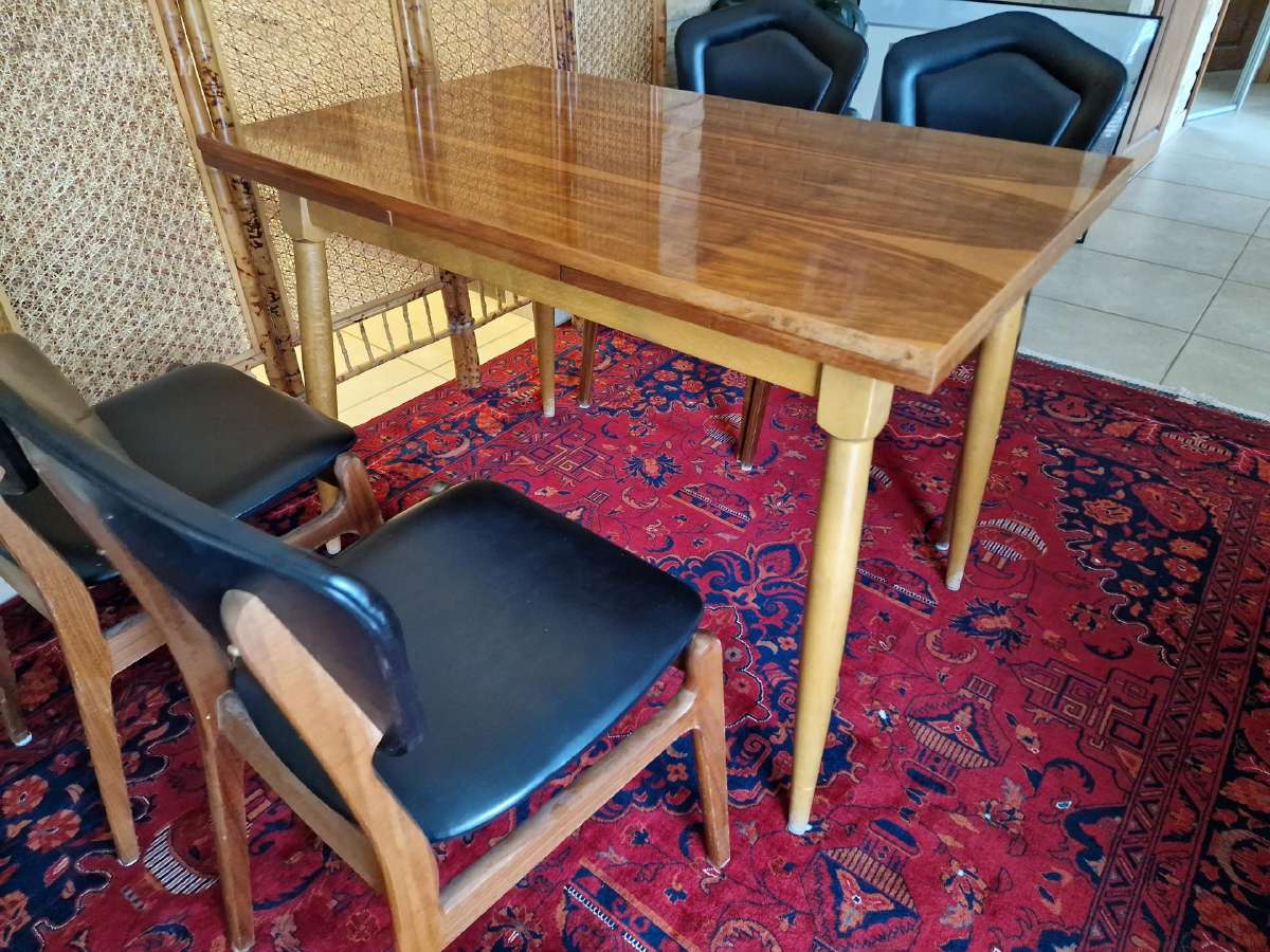 Vintažinis mid century riešutmedžio stalas - nuotraukos Nr. 24