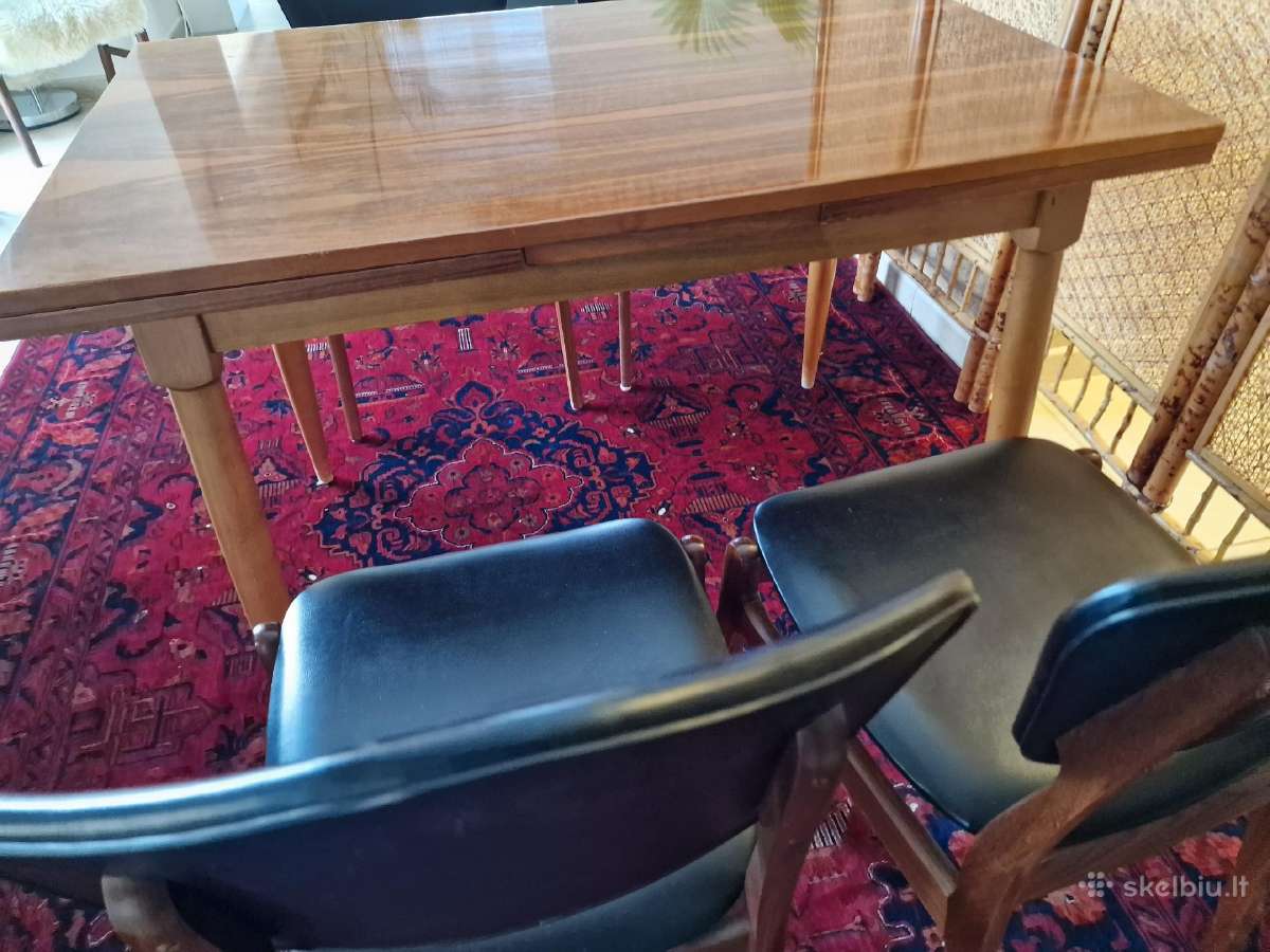 Vintažinis mid century riešutmedžio stalas - nuotraukos Nr. 25