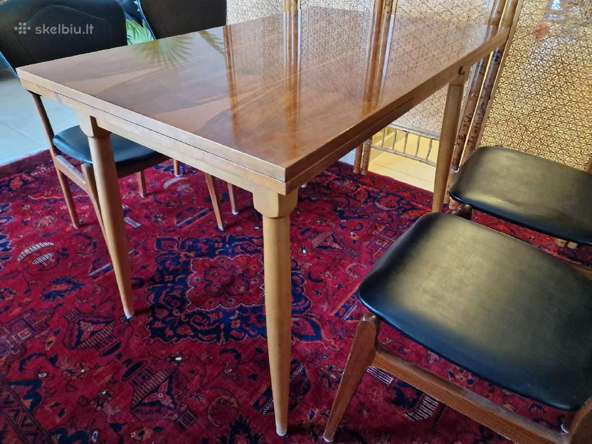 Vintažinis mid century riešutmedžio stalas - nuotraukos Nr. 26