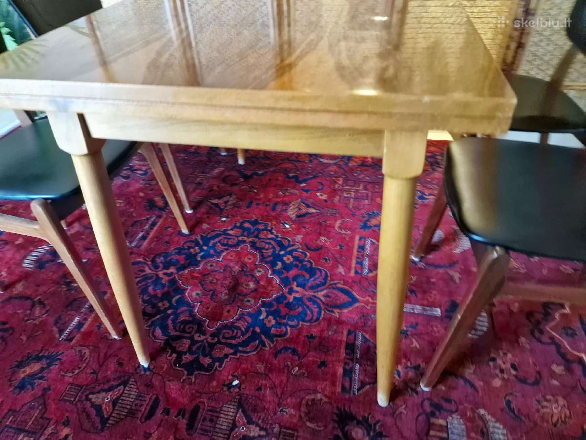 Vintažinis mid century riešutmedžio stalas - nuotraukos Nr. 27