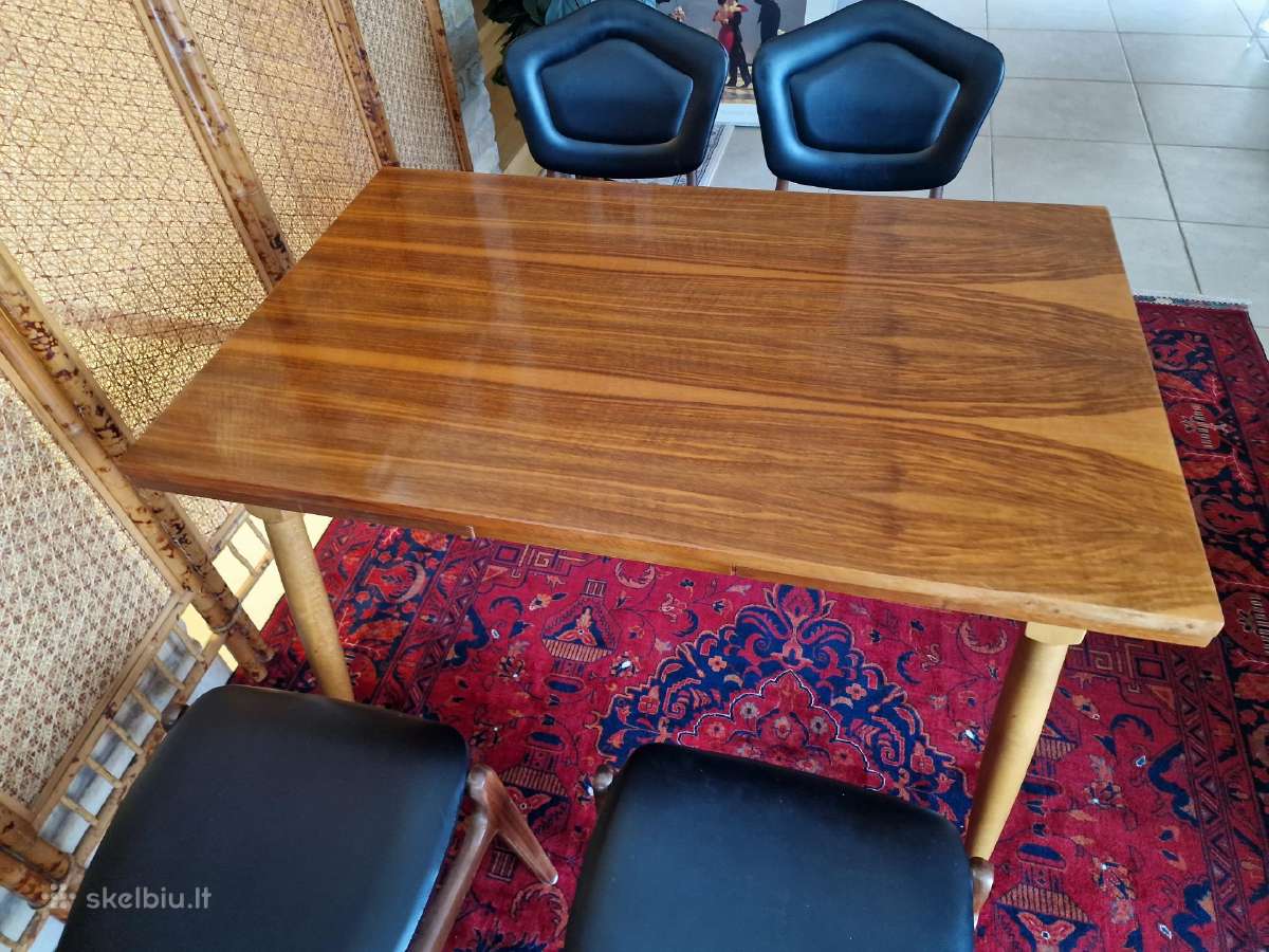 Vintažinis mid century riešutmedžio stalas - nuotraukos Nr. 28