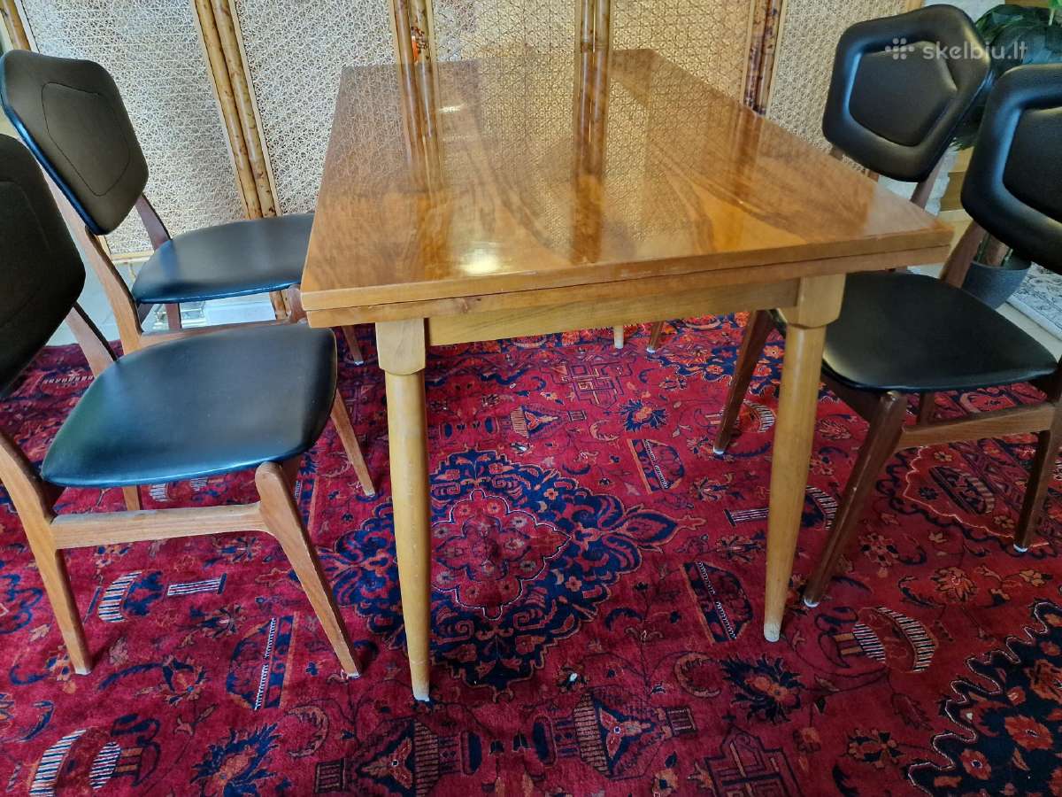 Vintažinis mid century riešutmedžio stalas - nuotraukos Nr. 29