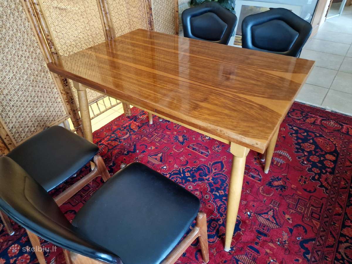 Vintažinis mid century riešutmedžio stalas - nuotraukos Nr. 30