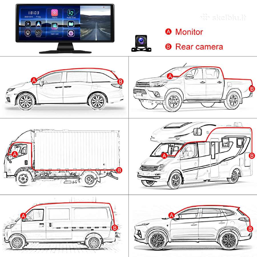 Universali multimedija Carplay su registratoriumi - nuotraukos Nr. 12