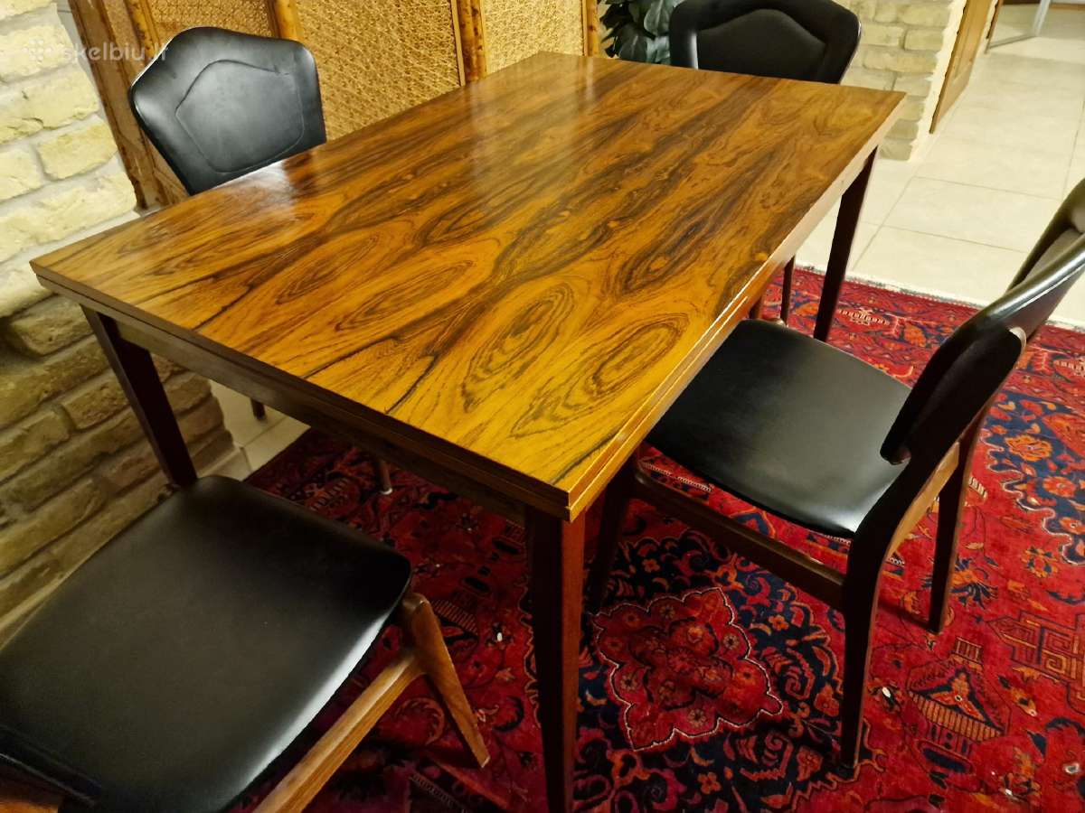 Prabangus mid century palisandro valgomojo stalas - nuotraukos Nr. 24