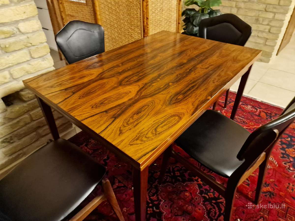 Prabangus mid century palisandro valgomojo stalas - nuotraukos Nr. 26