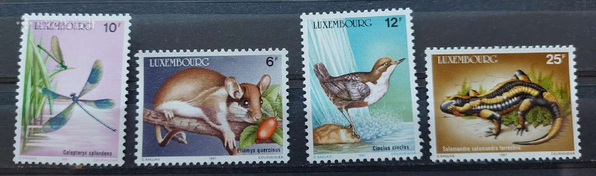 Liuksemburgas 1987 fauna, švarus Michel 1168-1171