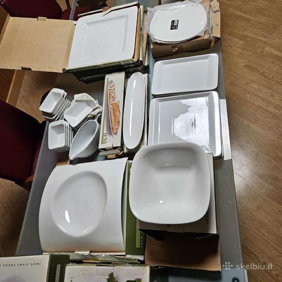 Serviravimo lėkštės, porcelianas