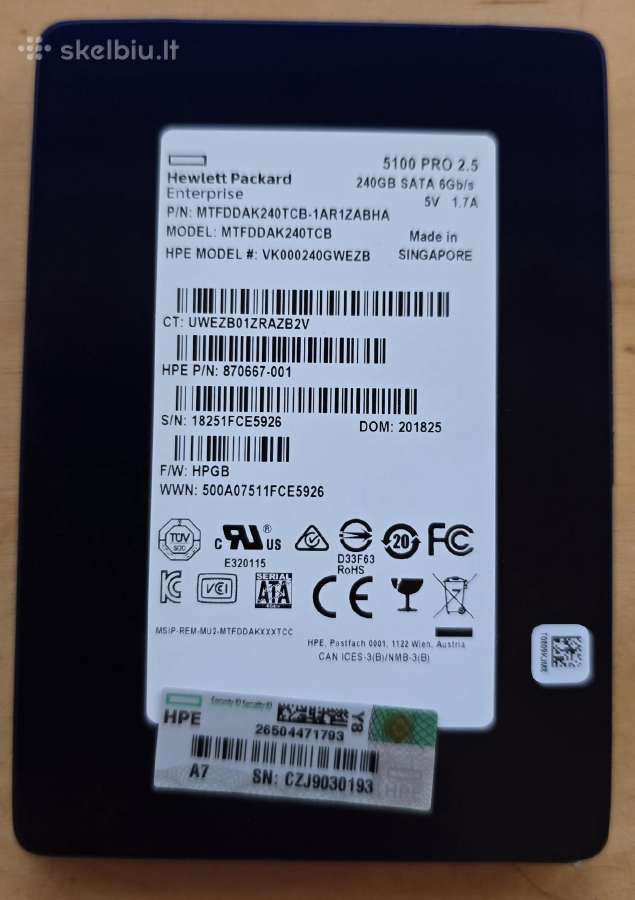 1.8" 2.5" Sata microsata usata SSD 100gb - 8tb - nuotraukos Nr. 20