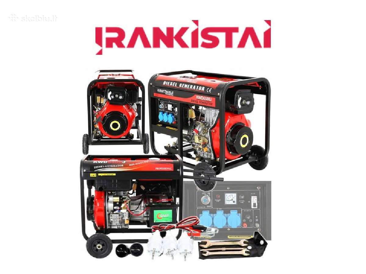 Dyzelinis elektros generatorius 6500 W, 12/230 V