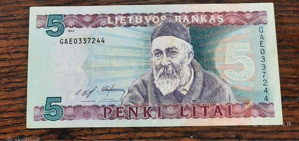 5 Litai 1993m