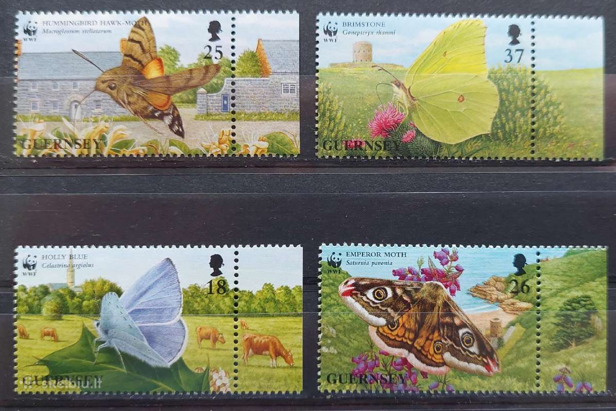Gernsis 1997 drugeliai, švarus Michel 729-732
