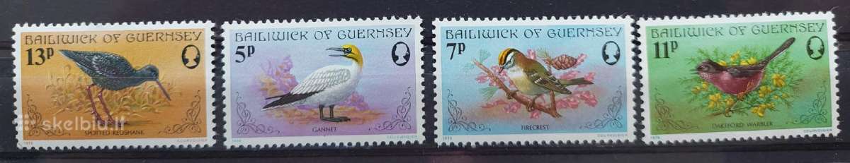 Gernsis 1978 paukščiai, švarus Michel 165-168