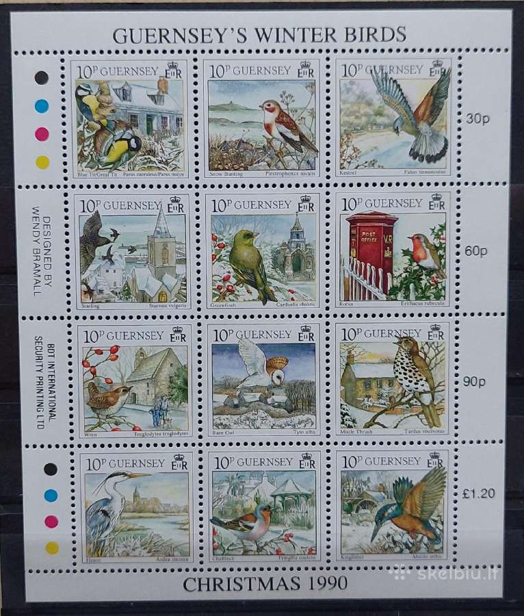 Gernsis 1990 paukščiai, švarus Michel 501-512