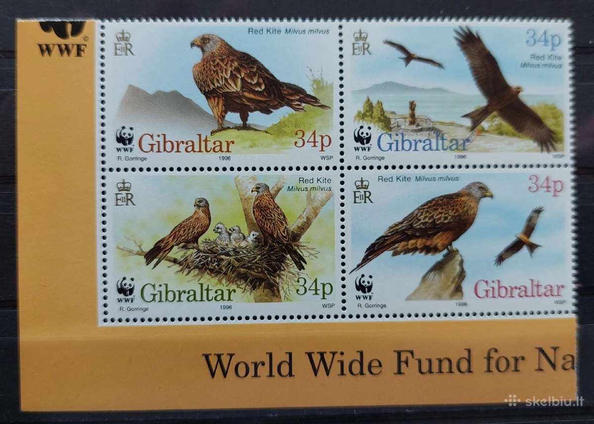 Gibraltaras  1996 Wwf ereliai, švarus, Michel 774-