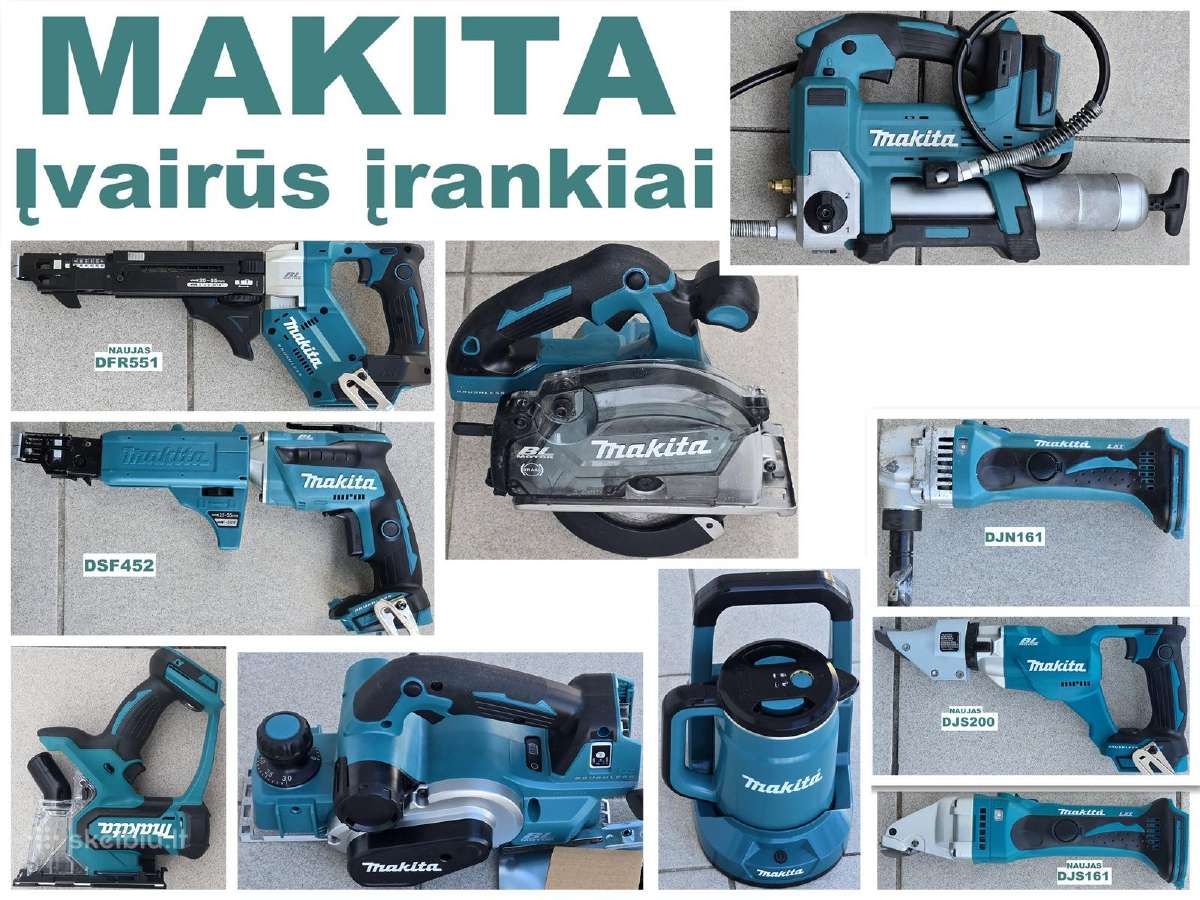 Makita įvairūs įrankiai 12 modelių
