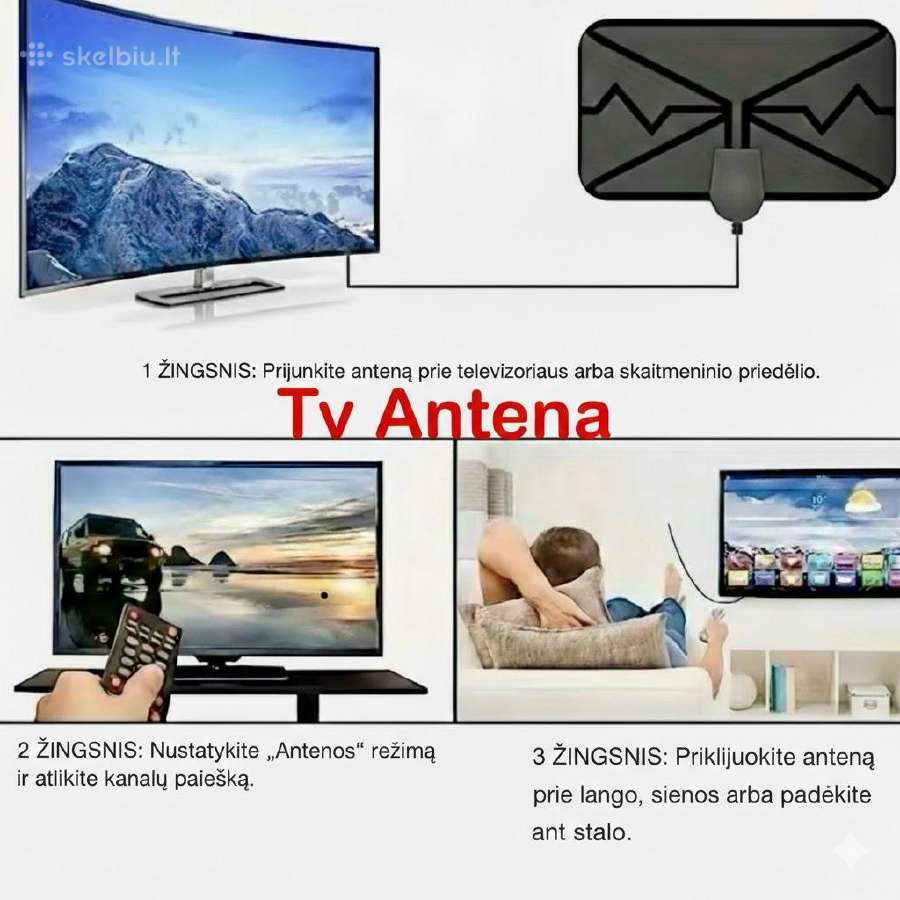 TV Antena su Stiprintuvu