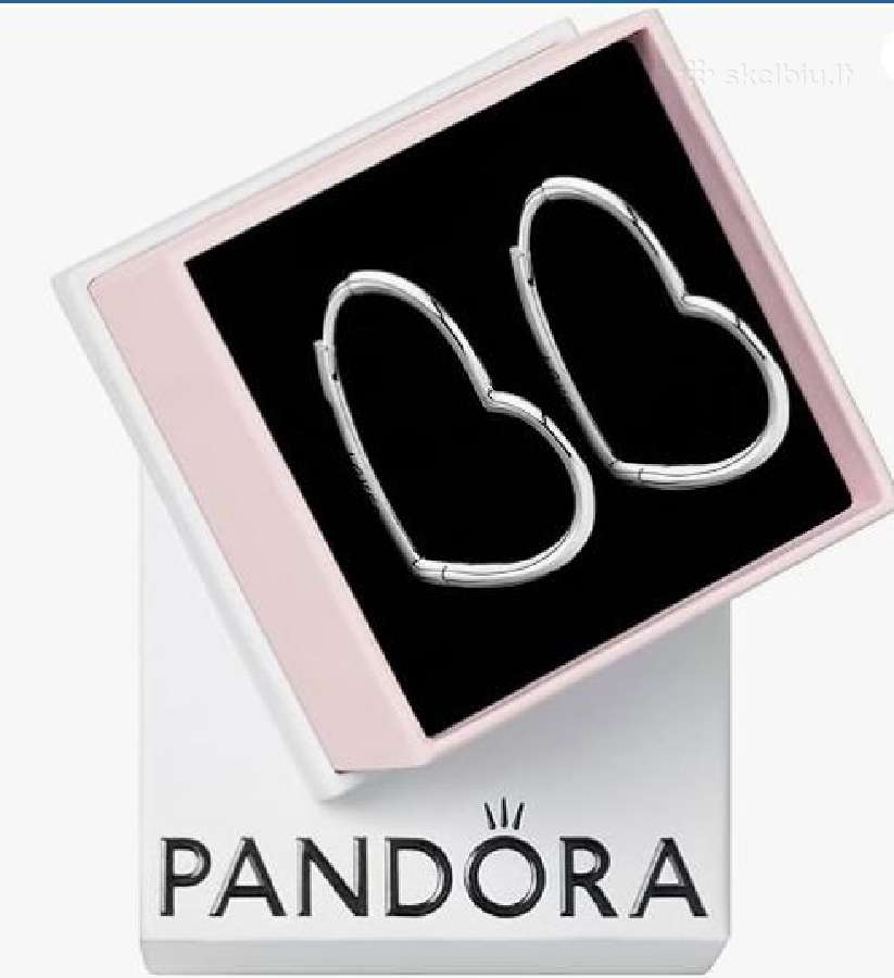 Pandora asimetriški širdies formos auskarai