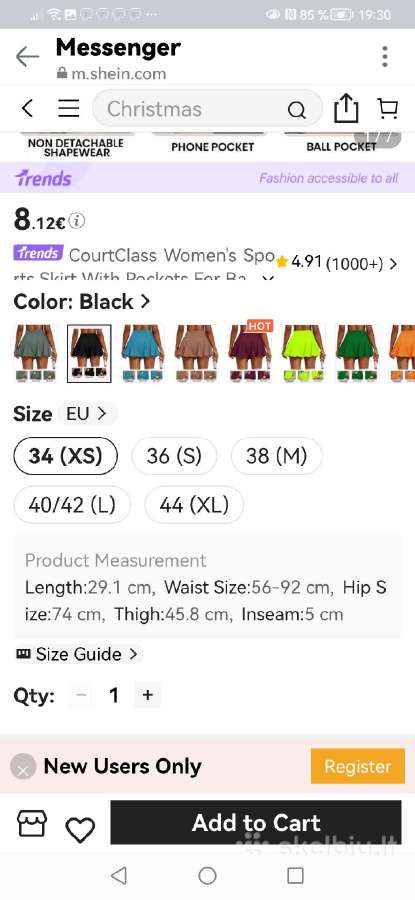 Shein sijonšorčiai su dviem kišenėmis - nuotraukos Nr. 9