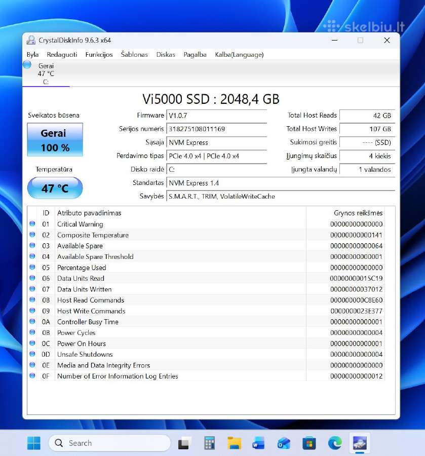 12600kf, 32gb/ddr5, rx9060xt/16gb, 2tb/SSD, Win11 - nuotraukos Nr. 9