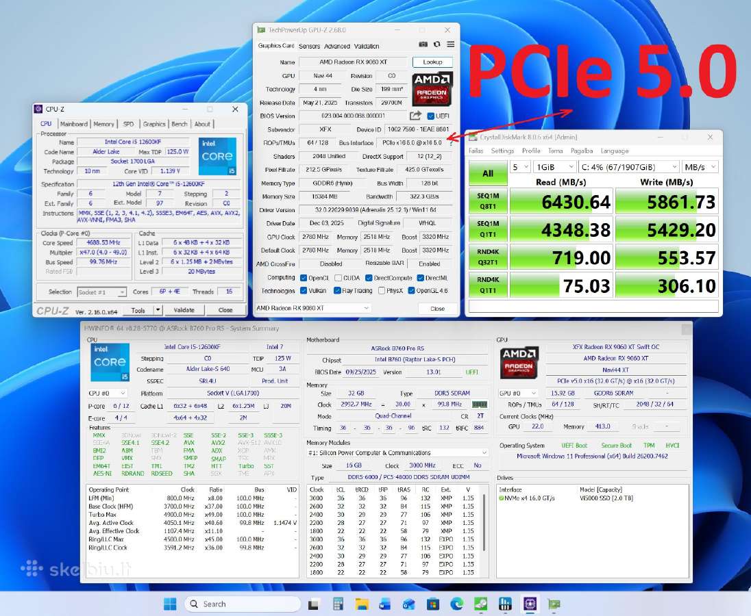12600kf, 32gb/ddr5, rx9060xt/16gb, 2tb/SSD, Win11 - nuotraukos Nr. 8