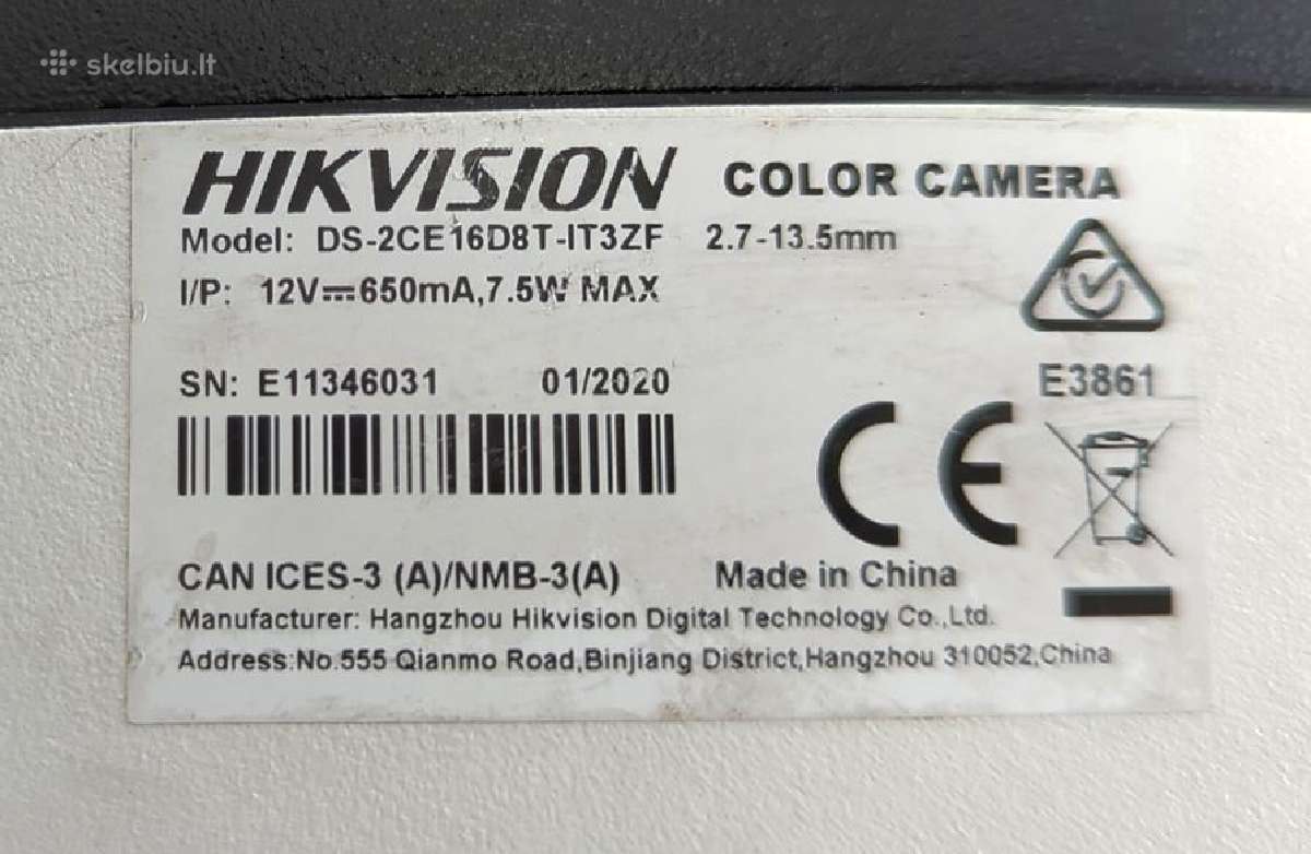 Analoginė Hikvision kamera - nuotraukos Nr. 5