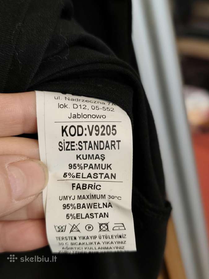 Juoda palaidinė medvilnė ir elastanas (Turkija) - nuotraukos Nr. 4