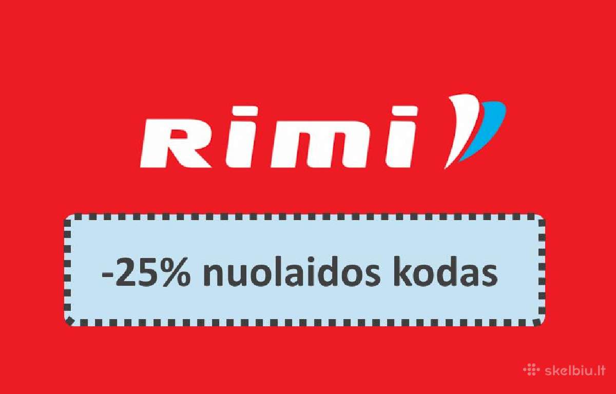 Rimi nuolaidos kodas pirmam apsipirkimui -25%