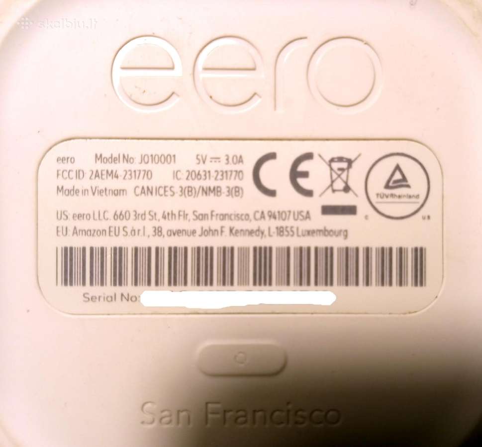 WiFi 5 Routeris Eero j010001 - nuotraukos Nr. 4