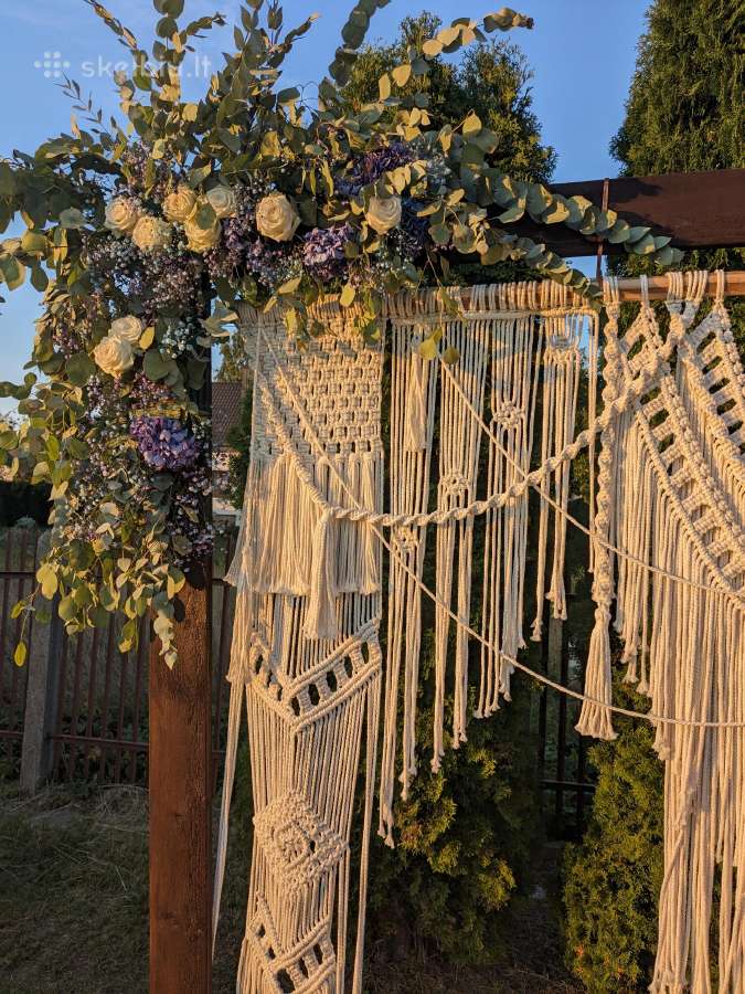 Vestuvės, vestuvių arka. Makramė. skydelis - nuotraukos Nr. 5