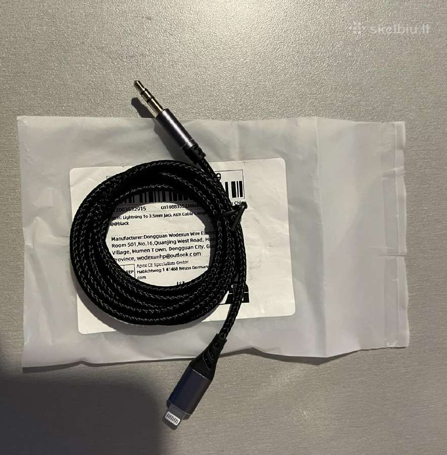 iPhone Lightning“ į 3,5 mm Aux kabelis