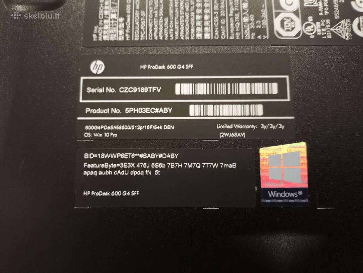 Prodesk 600 G4 Sff I5-8500 16gb 512gb SSD - 26vnt - nuotraukos Nr. 3