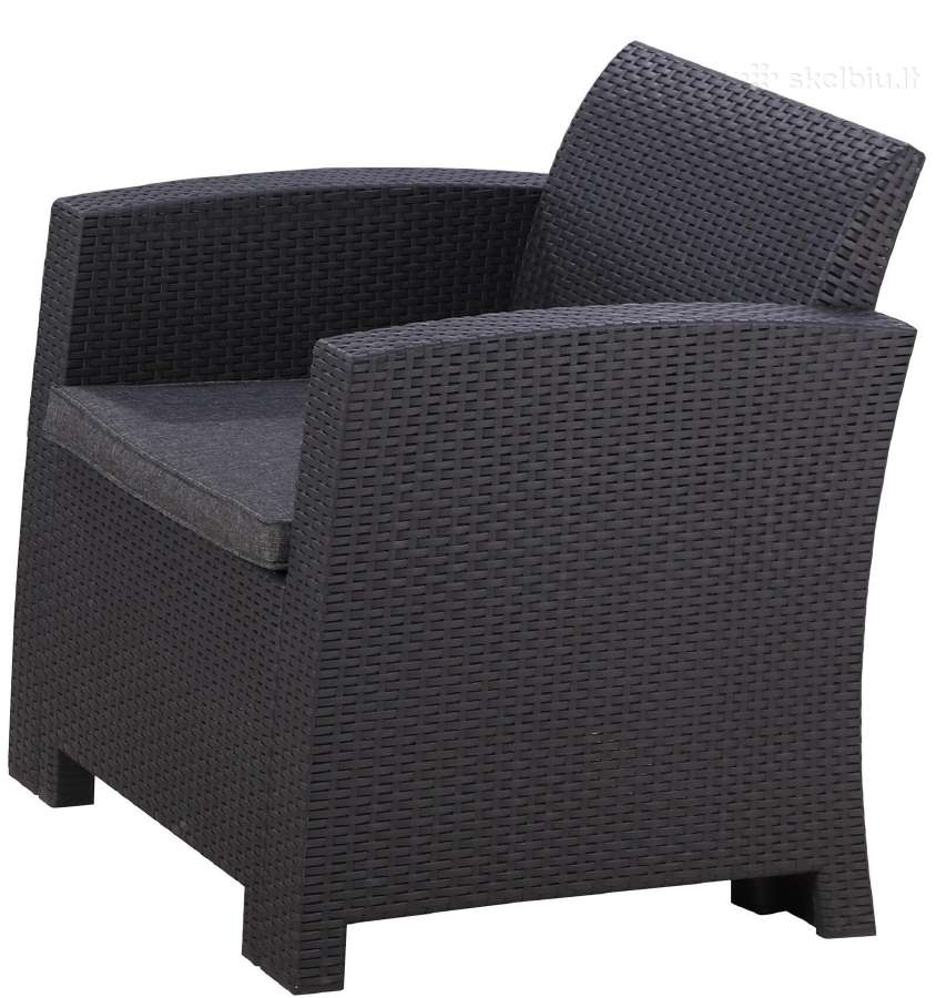 Rotango sodo fotelis 68 cm, pilkas - nuotraukos Nr. 2