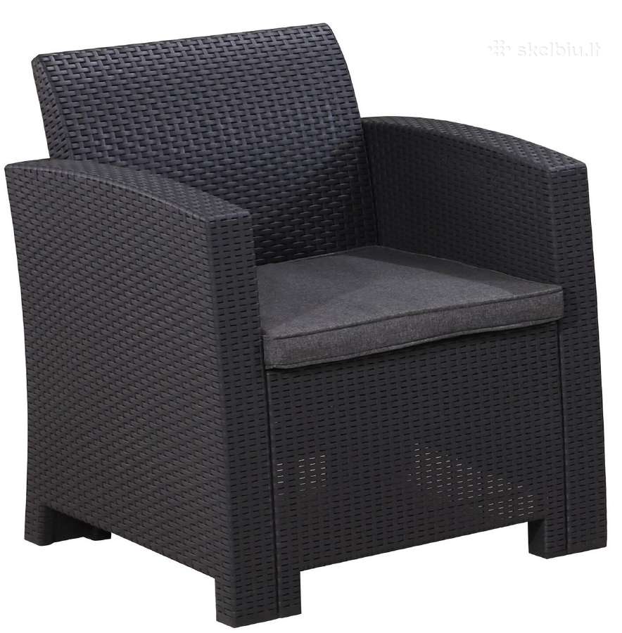Rotango sodo fotelis 68 cm, pilkas - nuotraukos Nr. 4