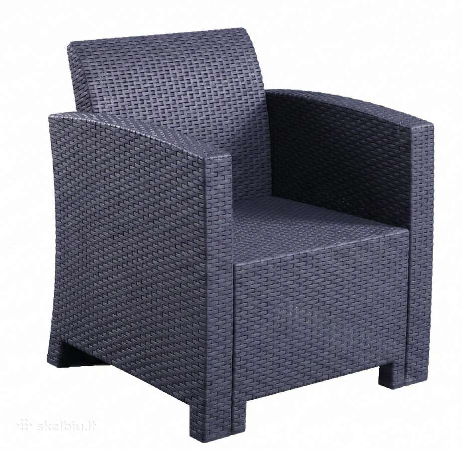 Rotango sodo fotelis 68 cm, pilkas - nuotraukos Nr. 6