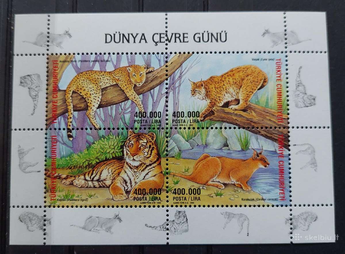 Turkija 2002 tigrai, švarus, Michel block48