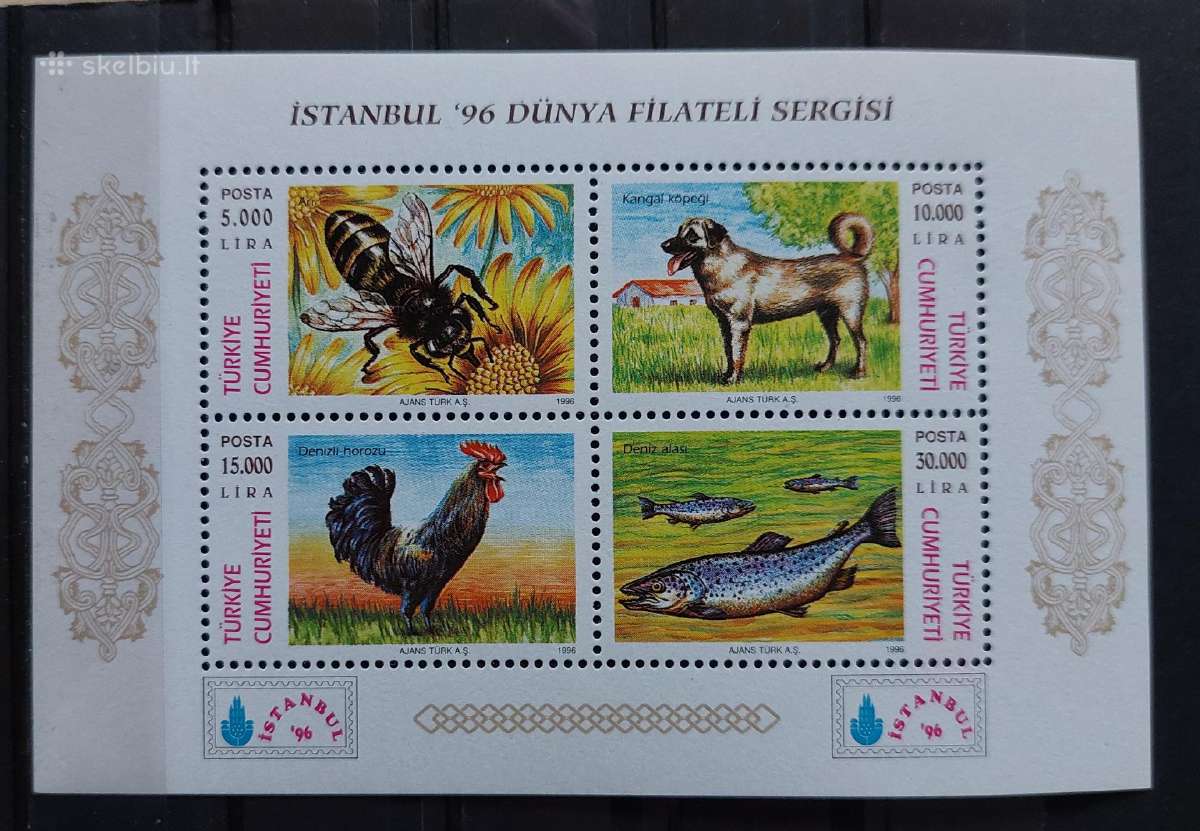 Turkija 1996 fauna, švarus, Michel block30