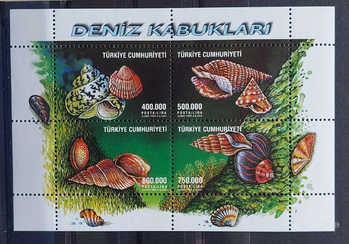 Turkija 2002 kriaukles, švarus, Michel block49