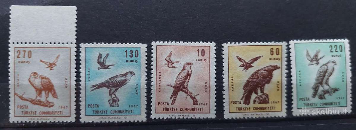 Turkija 1967 ereliai, švarus, Michel 2070-2074